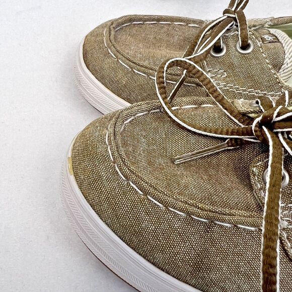 Keds Ortholite Slip-On Glimmer Khaki Boat Shoes Loafers Sz 6M Nautical - Picture 9 of 16